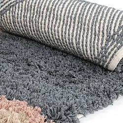 Rundt teppe - Cefalu Natural Cotton Shaggy (multi)