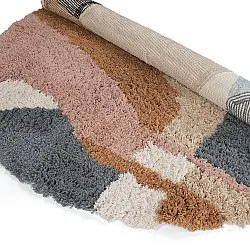 Rundt teppe - Cefalu Natural Cotton Shaggy (multi)