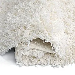 Rundt teppe - Lindos Natural Cotton Shaggy (hvit)