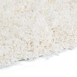 Rundt teppe - Lindos Natural Cotton Shaggy (hvit)