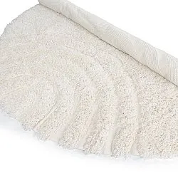 Rundt teppe - Lindos Natural Cotton Shaggy (hvit)