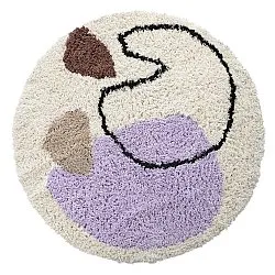 Rundt teppe - Naousa Natural Cotton Shaggy (multi)