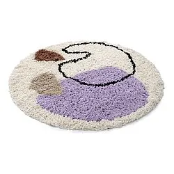 Rundt teppe - Naousa Natural Cotton Shaggy (multi)
