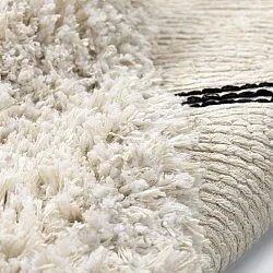Rundt teppe - Naousa Natural Cotton Shaggy (multi)