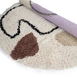 Rundt teppe - Naousa Natural Cotton Shaggy (multi)