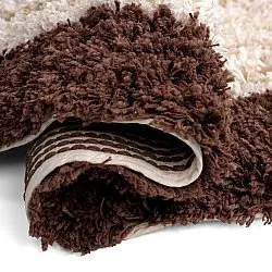 Rundt teppe - Sagres Natural Cotton Shaggy (offwhite/brun)