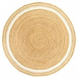 Runde tepper - Bundi (jute/hvit)