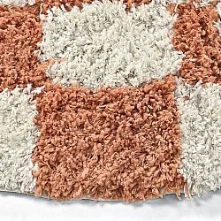Rundt teppe - Atrani Natural Cotton Shaggy (oransje)