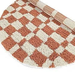 Rundt teppe - Atrani Natural Cotton Shaggy (oransje)