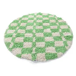 Rundt teppe - Atrani Natural Cotton Shaggy (grønn)