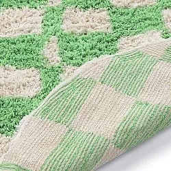 Rundt teppe - Atrani Natural Cotton Shaggy (grønn)