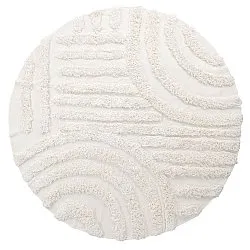 Rundt teppe - Cazorla Natural Cotton Shaggy (off-white)