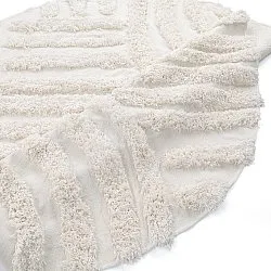 Rundt teppe - Cazorla Natural Cotton Shaggy (off-white)