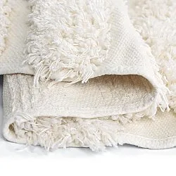 Rundt teppe - Cazorla Natural Cotton Shaggy (off-white)