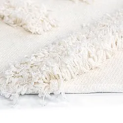 Rundt teppe - Cazorla Natural Cotton Shaggy (off-white)