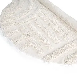 Rundt teppe - Cazorla Natural Cotton Shaggy (off-white)
