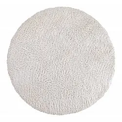Rundt teppe - Combarro Solid Cotton Shaggy (krem)