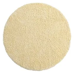 Rundt teppe - Combarro Solid Cotton Shaggy (lysegul)