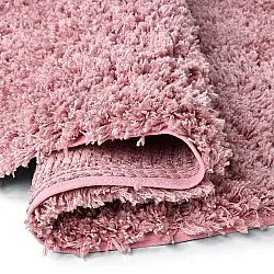 Rundt teppe - Combarro Solid Cotton Shaggy (lyserosa)