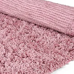 Rundt teppe - Combarro Solid Cotton Shaggy (lyserosa)