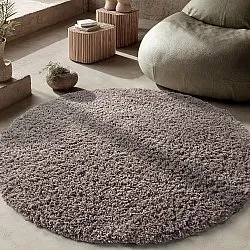 Rundt teppe - Combarro Solid Cotton Shaggy (taupe)