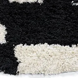 Rundt teppe - Marvao Natural Cotton Shaggy (offwhite/svart)