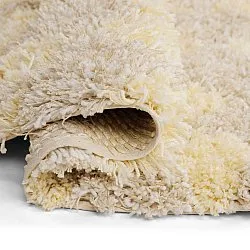 Rundt teppe - Methoni Check Cotton Shaggy (kermanvärinen/lysegul)