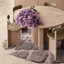Rundt teppe - Otranto Natural Cotton Shaggy (taupe)