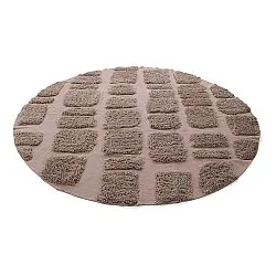 Rundt teppe - Otranto Natural Cotton Shaggy (taupe)