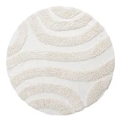 Rundt teppe - Sivota Natural Cotton Shaggy (off-white)