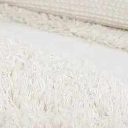 Rundt teppe - Sivota Natural Cotton Shaggy (off-white)