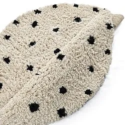 Rundt teppe - Soria Natural Cotton Shaggy (offwhite/svart)