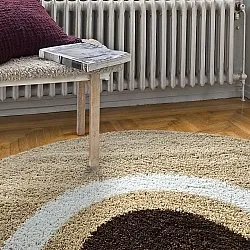 Runde tepper - Alsace (beige/hvit/brun)
