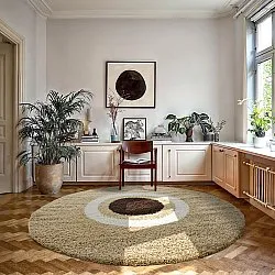Runde tepper - Alsace (beige/hvit/brun)