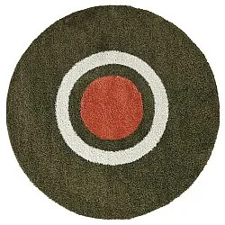 Runde tepper - Alsace (grønn/hvit/oransje)