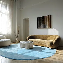 Runde tepper - Aranga Super Soft Fur (lyseblått)