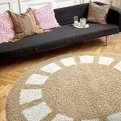 Runde tepper - Asilah (beige/hvit)