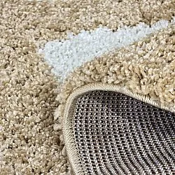 Runde tepper - Asilah (beige/hvit)