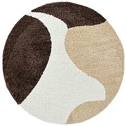 Runde tepper - Chiniot (brun/beige/hvit)