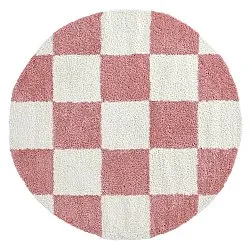 Runde tepper - Gordes (rosa/hvit)