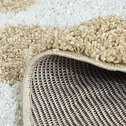 Runde tepper - Tamri (beige/hvit)