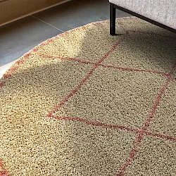 Runde tepper - Tiznit (beige/rosa)