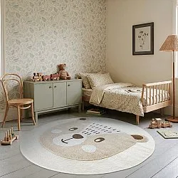 Rundt barneteppe - Kind Bear (krem)