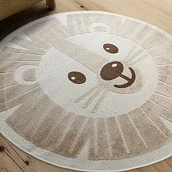 Rundt barneteppe - Kind Lion (krem)
