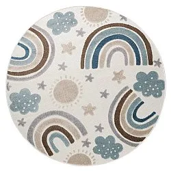 Rundt barneteppe - Rainbow Potpourri (krem/multi)