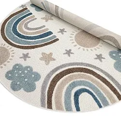 Rundt barneteppe - Rainbow Potpourri (krem/multi)