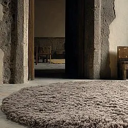 Rundt teppe - Aliste Wool Shaggy (brun)