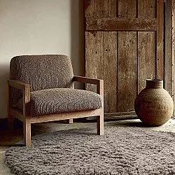Rundt teppe - Aliste Wool Shaggy (brun)
