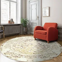 Rundt teppe - Denizli (beige)