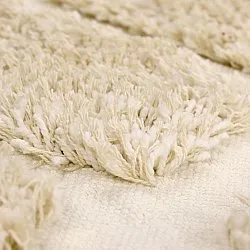 Rundt teppe - Otranto Natural Cotton Shaggy (off-white)